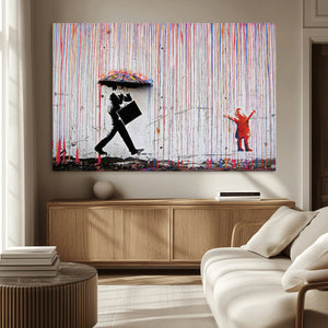Banksy Wall Art Canvas Print, Framed Graffiti Art Picture