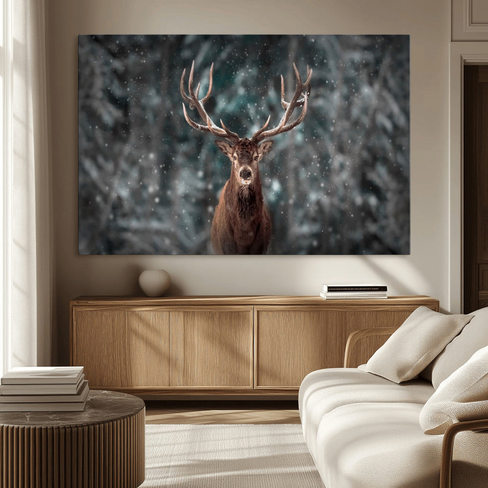 Wall Art Deer Art Animal Canvas, Framed Wall Art Deer Canvas