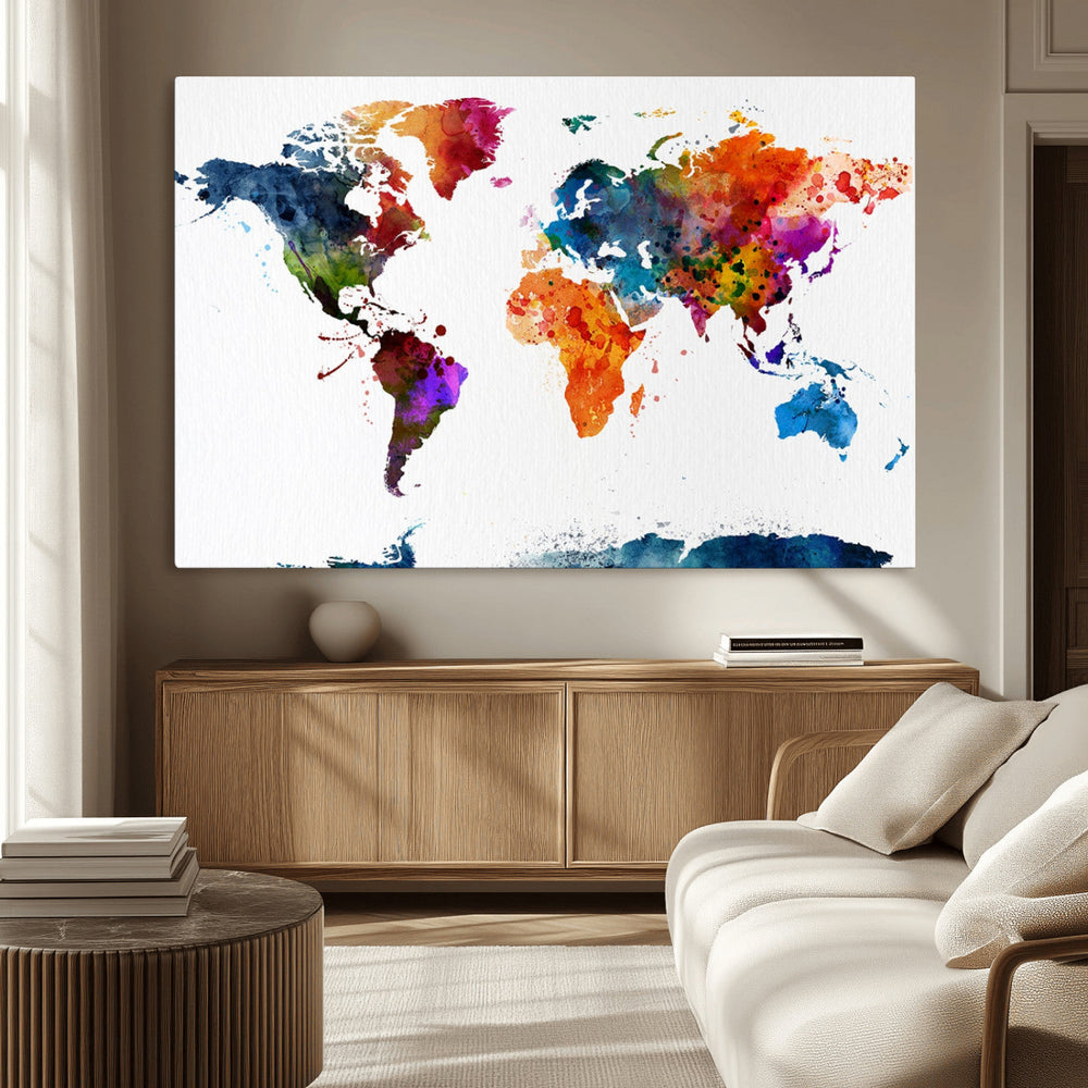 World Map Canvas Print – Detailed Map of the World Wall Art
