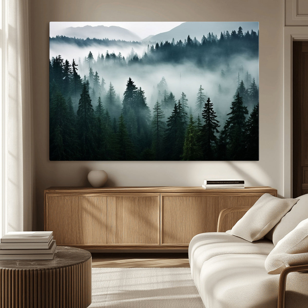 Captivating Misty Forest Wall Art Canvas, Premium Canvas