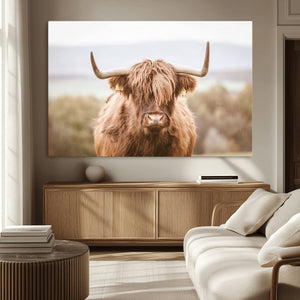 Scottish Serene Highland Cow Canvas Wall Art – Serene