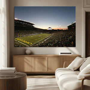 Oregon Ducks Football Team Print - Eugene Autzen Stadium