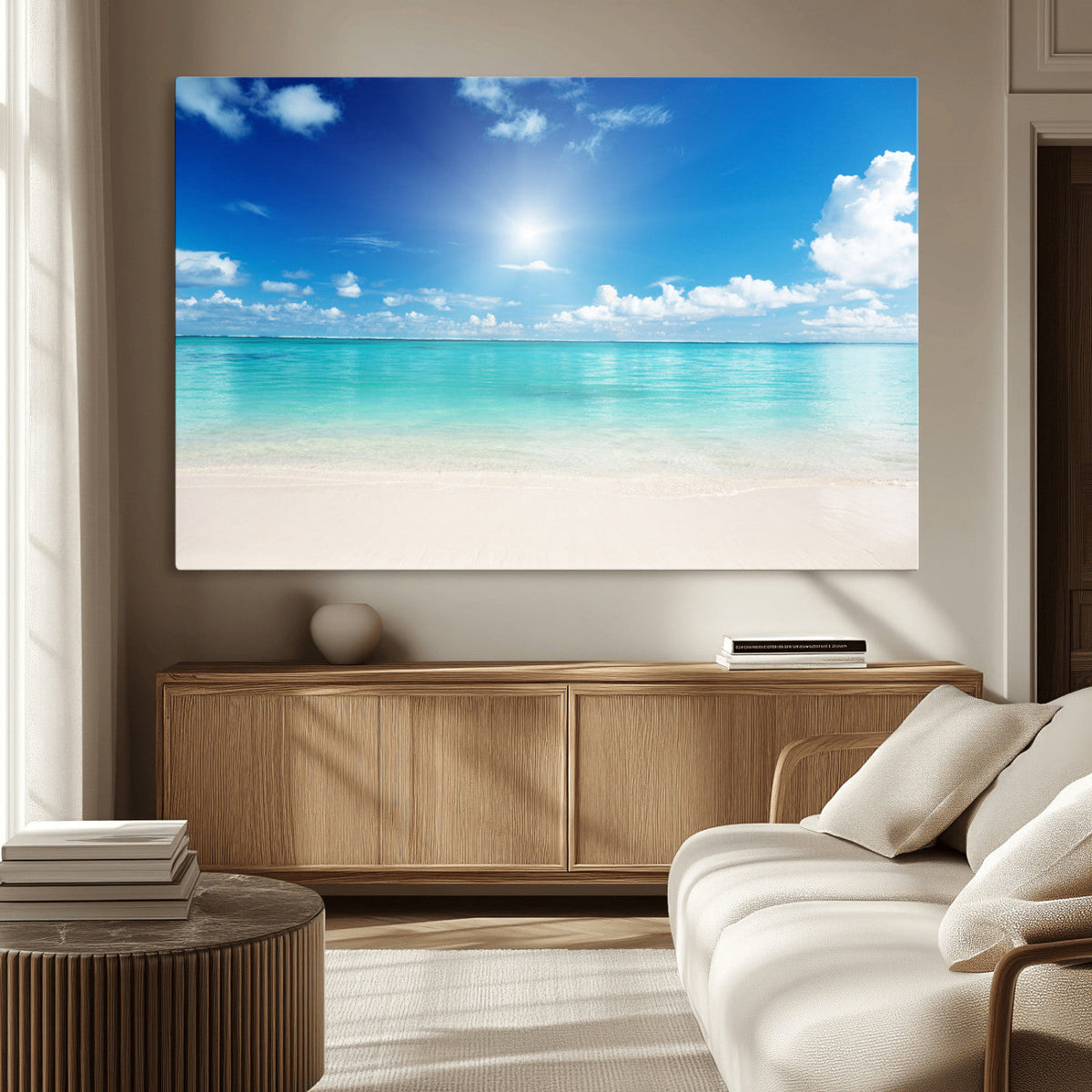 Blue Ocean Wall Art Canvas Print - Tranquil Ocean Paradise