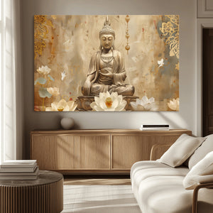 Buddha Wall Art Canvas Print, Buddha Meditation Room Decor,