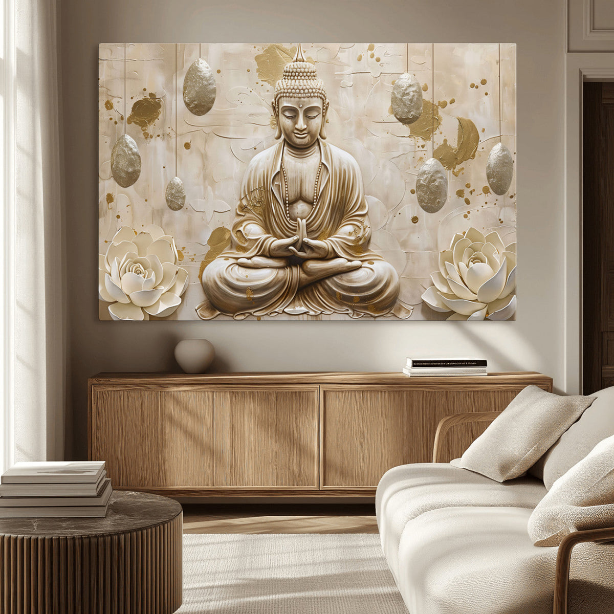 Serene Buddha Wall Art | Yoga Room Decor and Meditation Wall