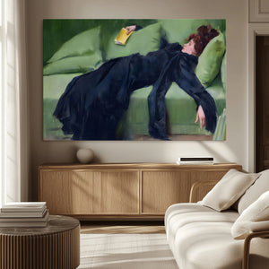 Decadent Girl by Ramon Casas Wall Art Canvas Print, Framed