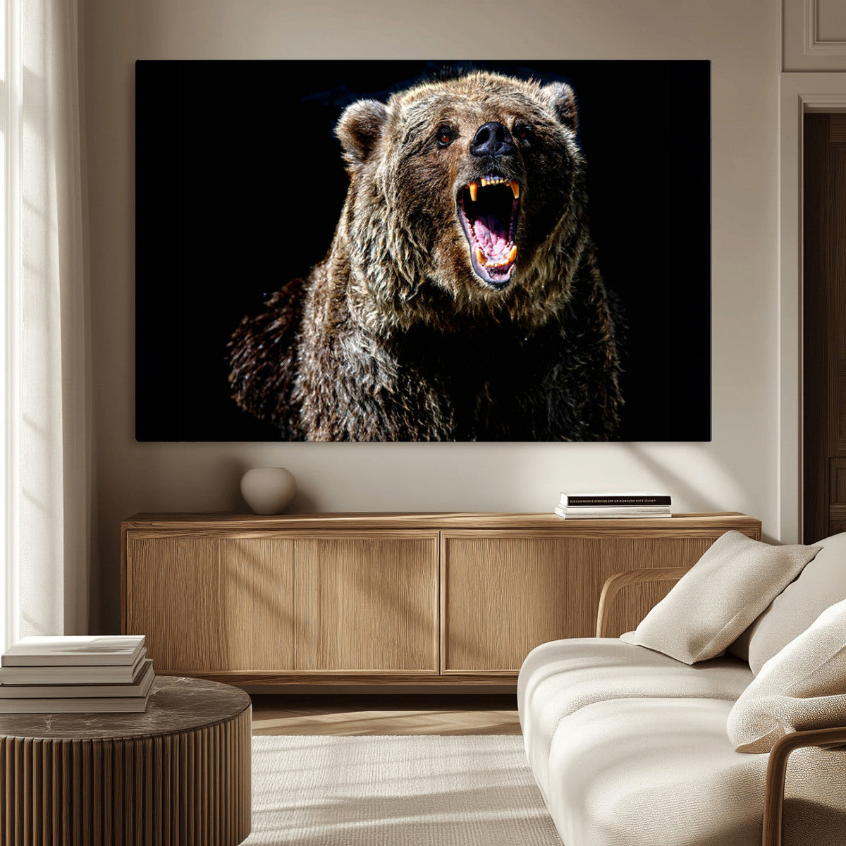 Grizzly Bear Canvas Print | Wildlife Wall Art for Cabin