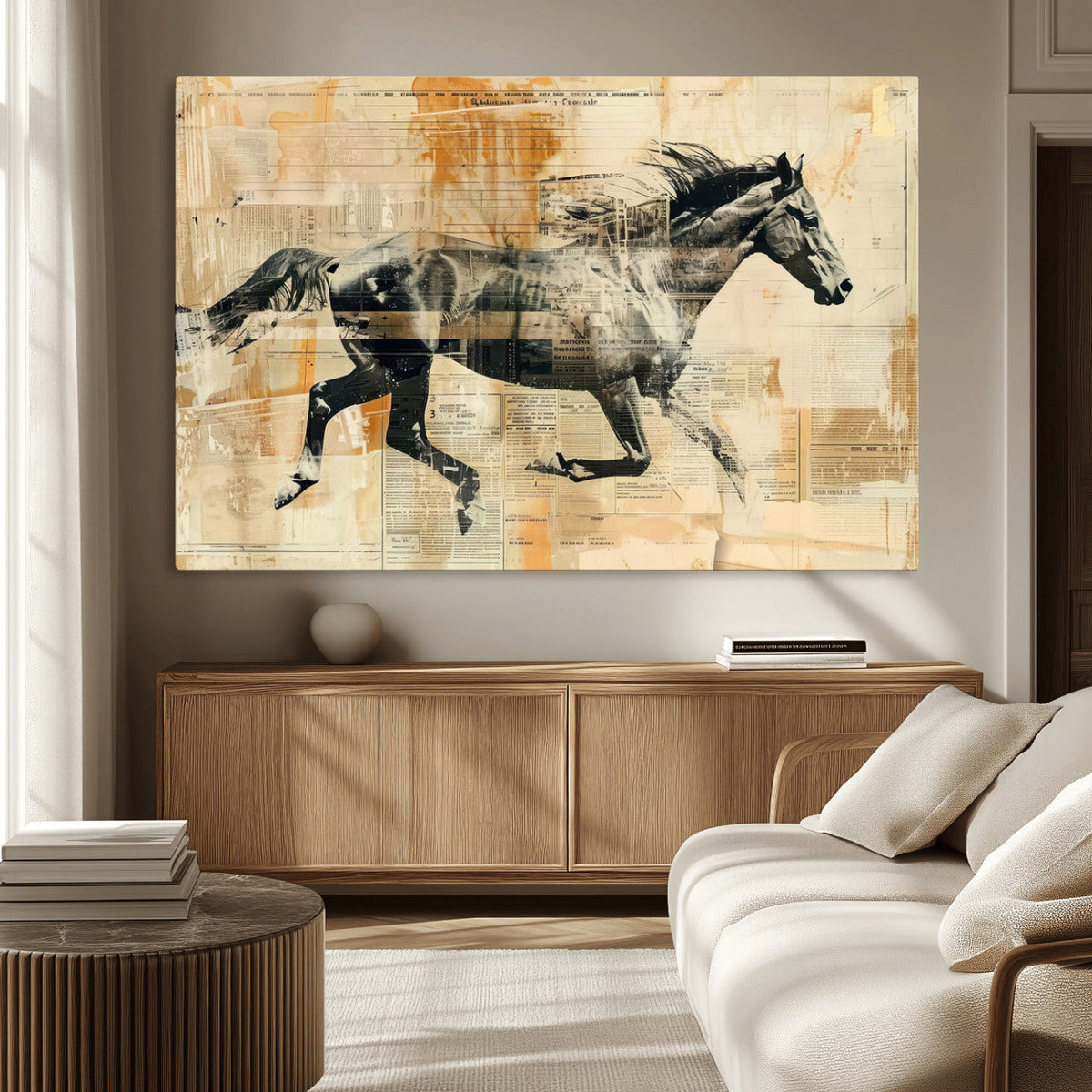 Chines Style Running Horse Western Wall Art | Farmhouse Wall