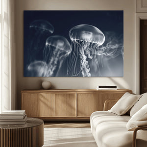 Jellyfish Wall Art Canvas Print, Modern Abstract Jellyfish