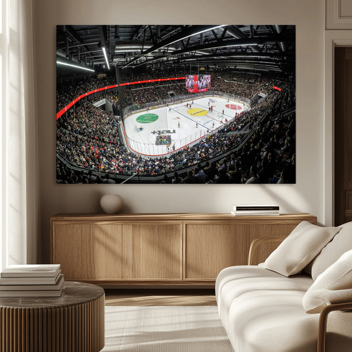 Vaudoise Lausanne Ice Hockey Arena Stadium Wall Art Canvas,
