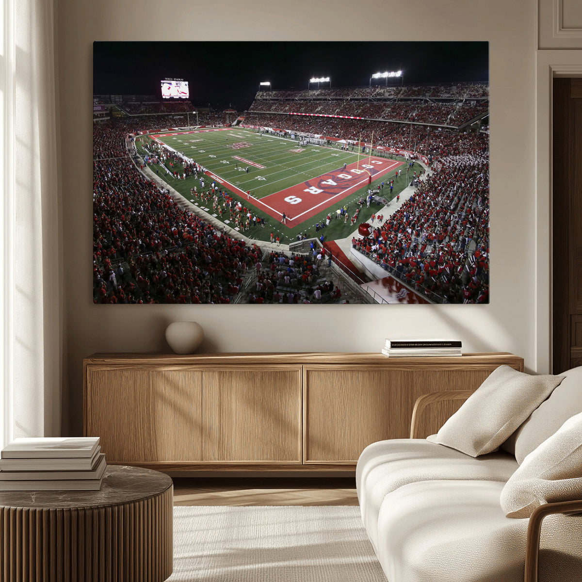 Houston Cougars Football Team Print - Houston TDECU Stadium