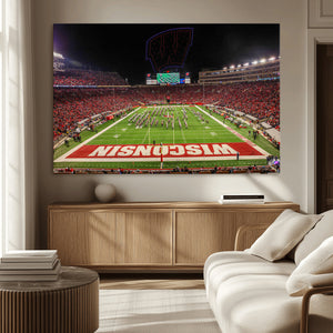 Wisconsin Badgers Football Team Print Canvas- Madison Camp