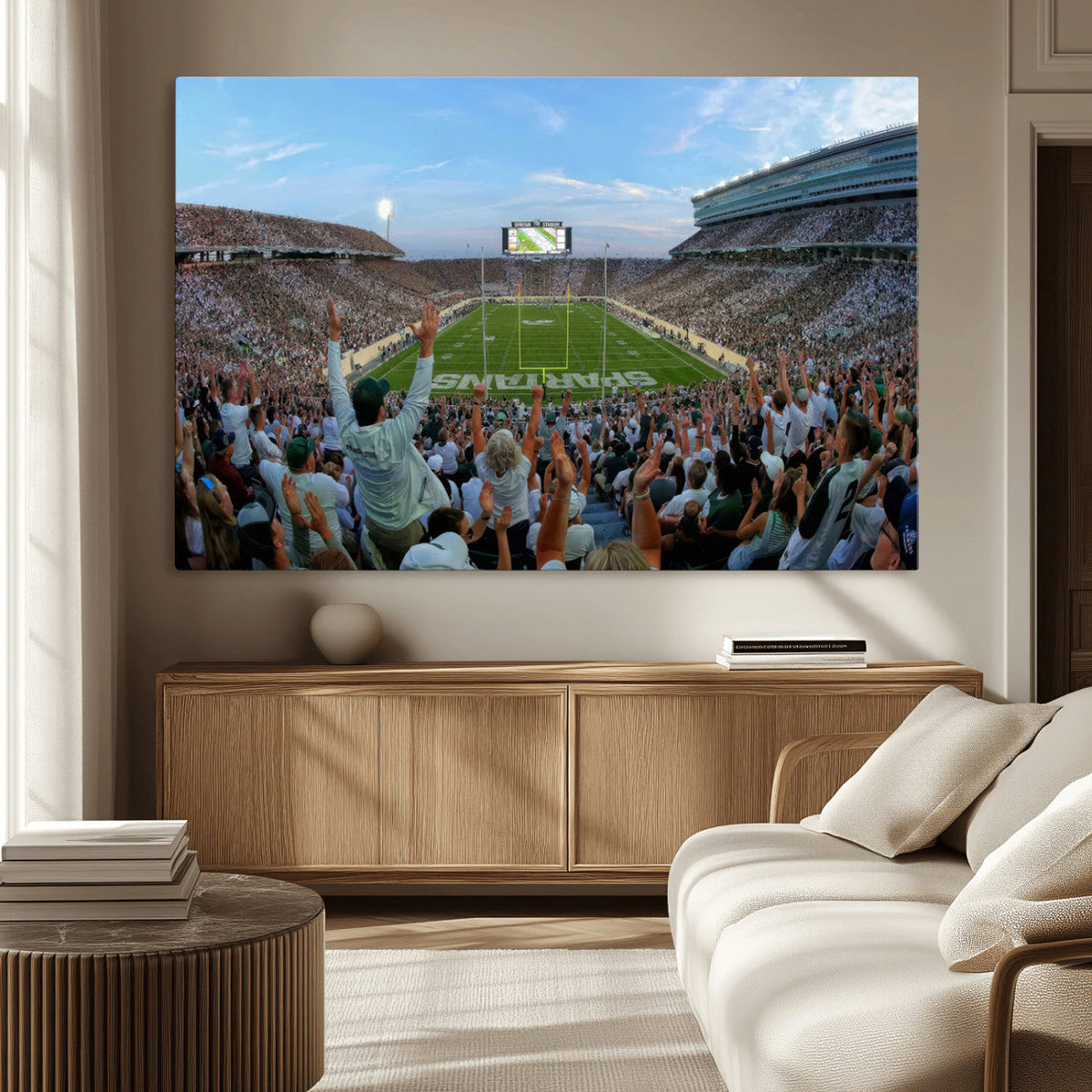 Michigan State Spartans Football Team Art Print - East