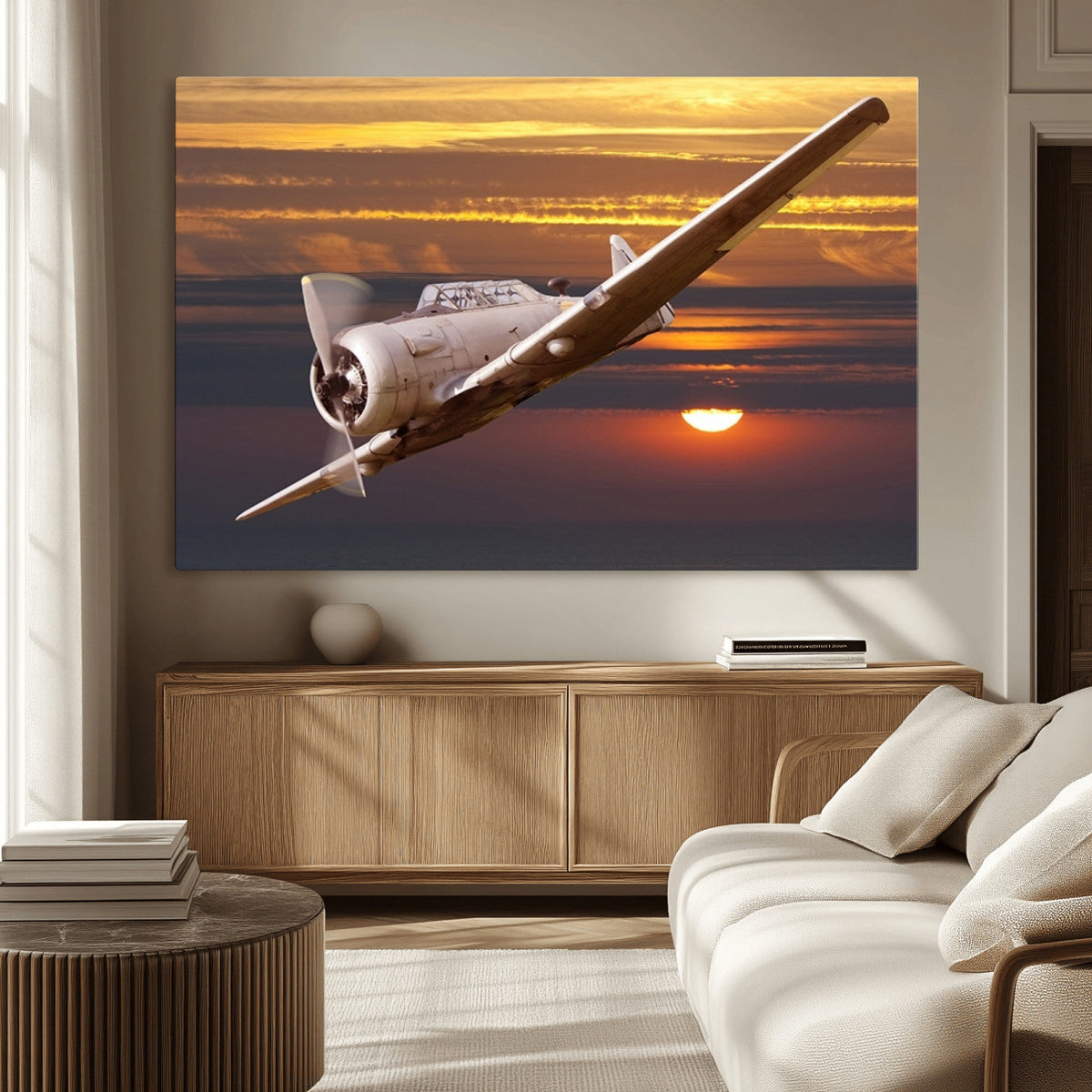 Old War Plane Wall Art Canvas Print