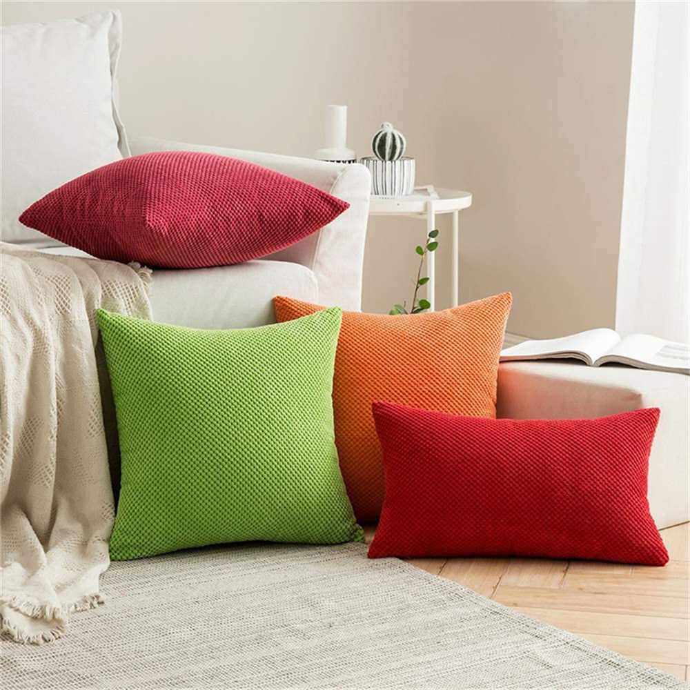 18''x18'' Textured Popcorn Weave Throw Pillow | 10 Colors – Cozy & Modern Solid Design | Couch & Bedroom Accent | Insert Included