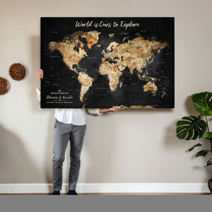 Personalized World Map Print | Customize Map with Push Pin