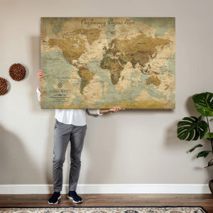 Personalized Custom World Map Wall Art Print – Add Your