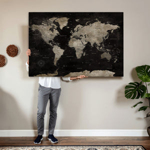 Detailed World Map Wall Art Print - Large Framed World Map