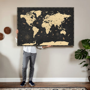 World Map Canvas Print – Detailed Map of the World Wall Art