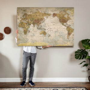 World Map Canvas Print – Detailed Map of the World Wall Art