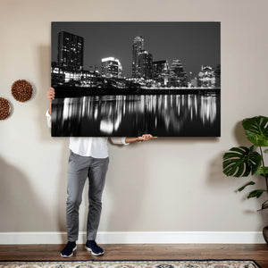 Austin Skyline Wall Art Canvas Print, Austin Downtown Night