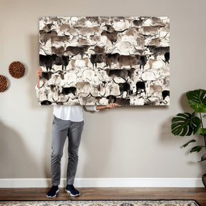 Abstract Texas Longhorn Print - Longhorn Herd Print for