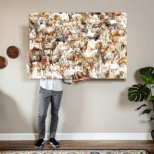 Farmhouse Bighorn Sheep Wall Art Canvas Print - Abstract