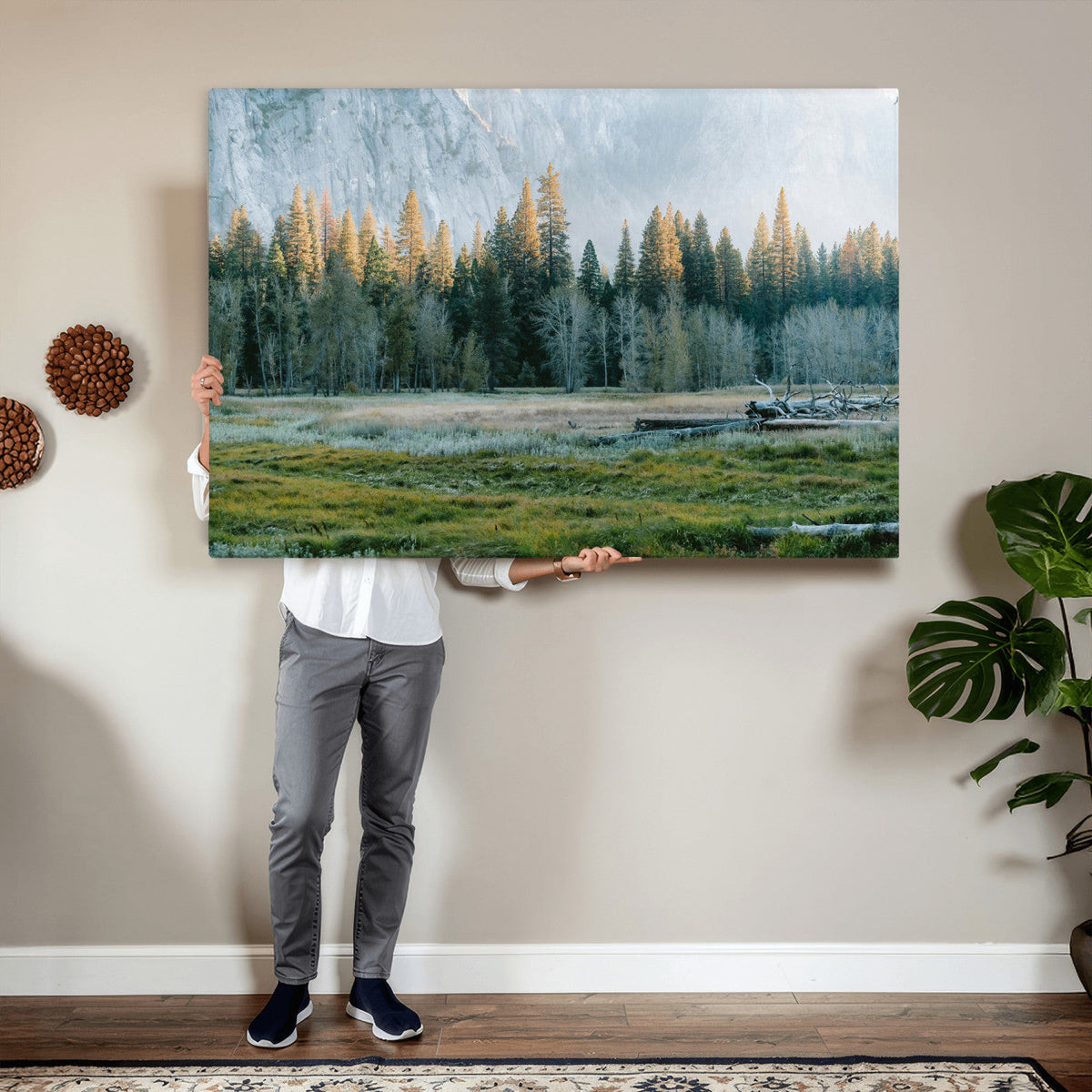 Forest Meadow Wall Art Canvas Print, Pine Tree Landscape