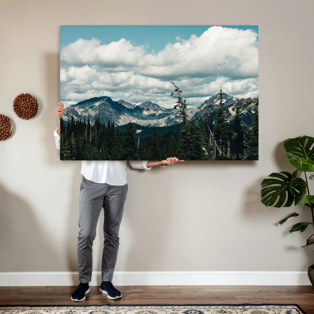 Mountain Forest Wall Art Canvas Print, Alpine Pine Tree