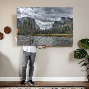 Yosemite Valley River Wall Art Canvas Print, Granite Cliffs