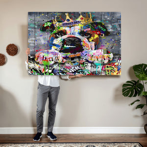 Graffiti Dog Wall Art Decor for Teen Bedroom - Abstract