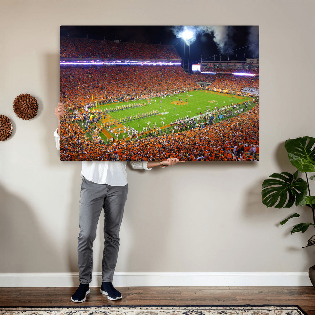 Clemson Football Stadium Wall Art Canvas Print, College
