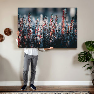 Winter Heather Wall Art Canvas Print, Frosted Floral Nature