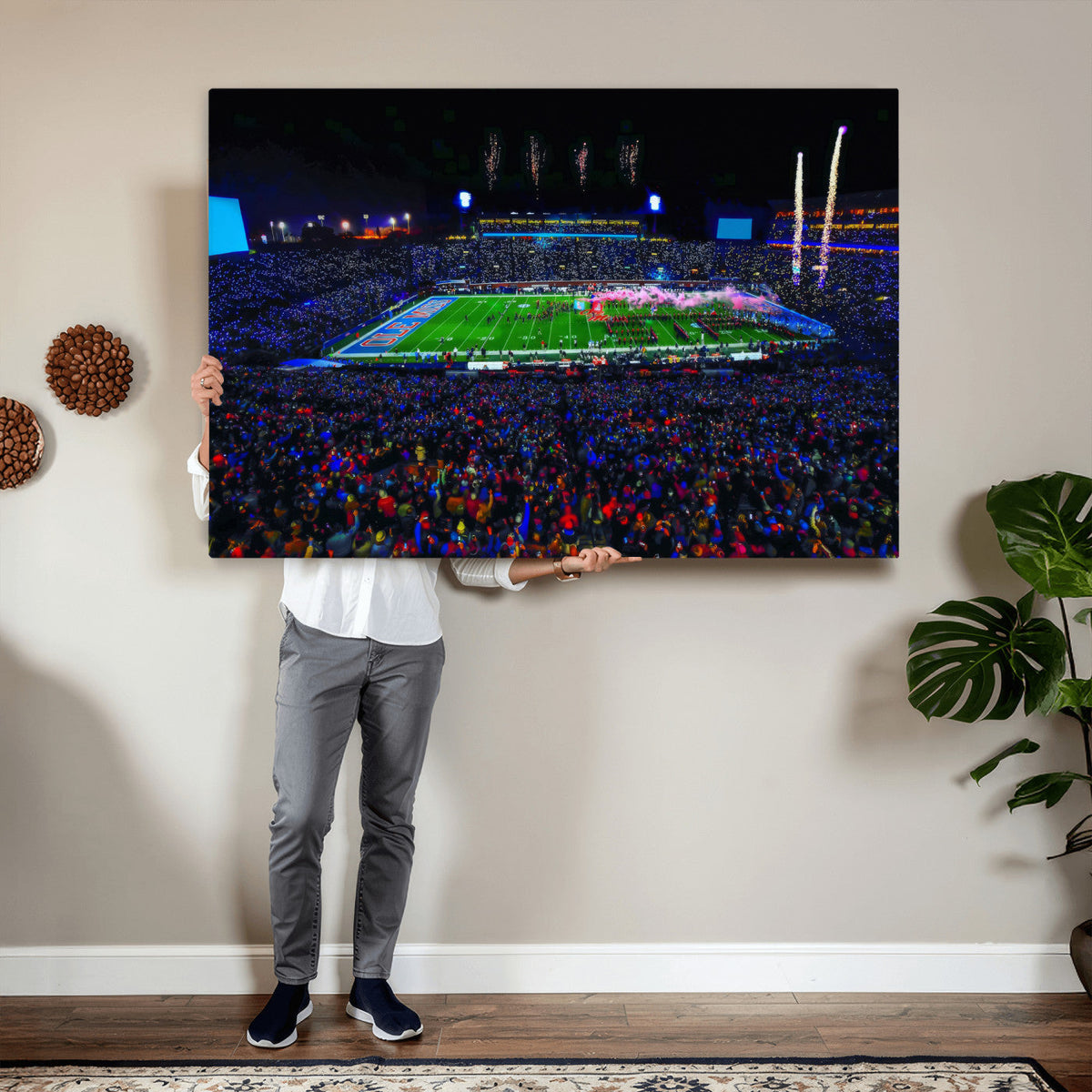 Ole Miss Rebels Vaught Hemingway Stadium Wall Art Canvas