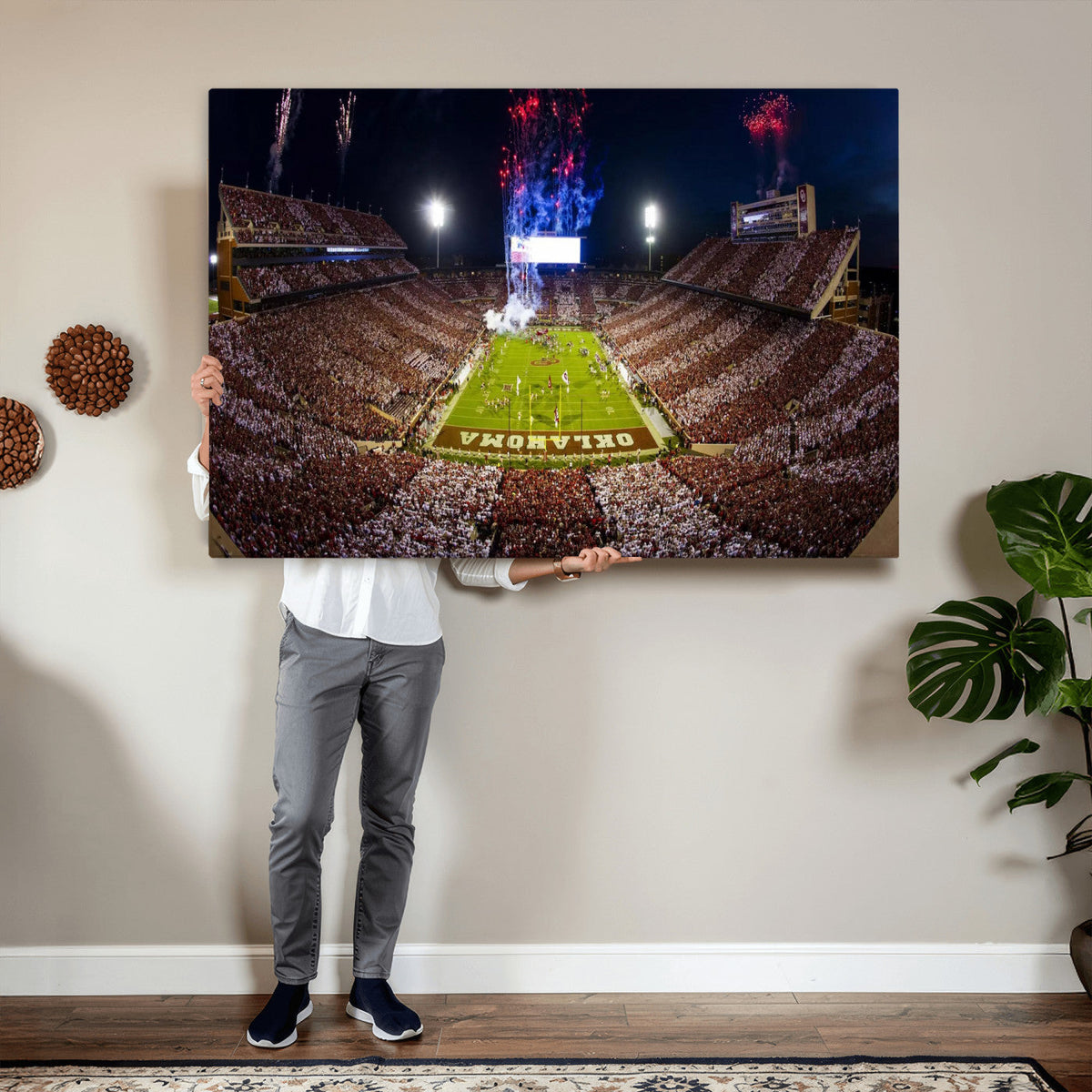 Oklahoma Memorial Stadium Wall Art Canvas Print – Oklahoma