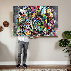 Abstract Graffiti Collage Street Art Wall Art Canvas Print