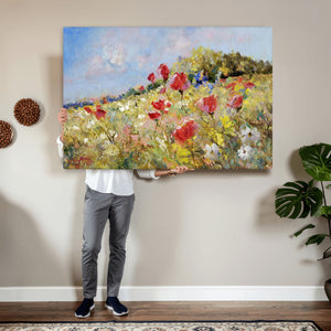 Abstract Mountain Landscape Wall Art Canvas Print – Textured