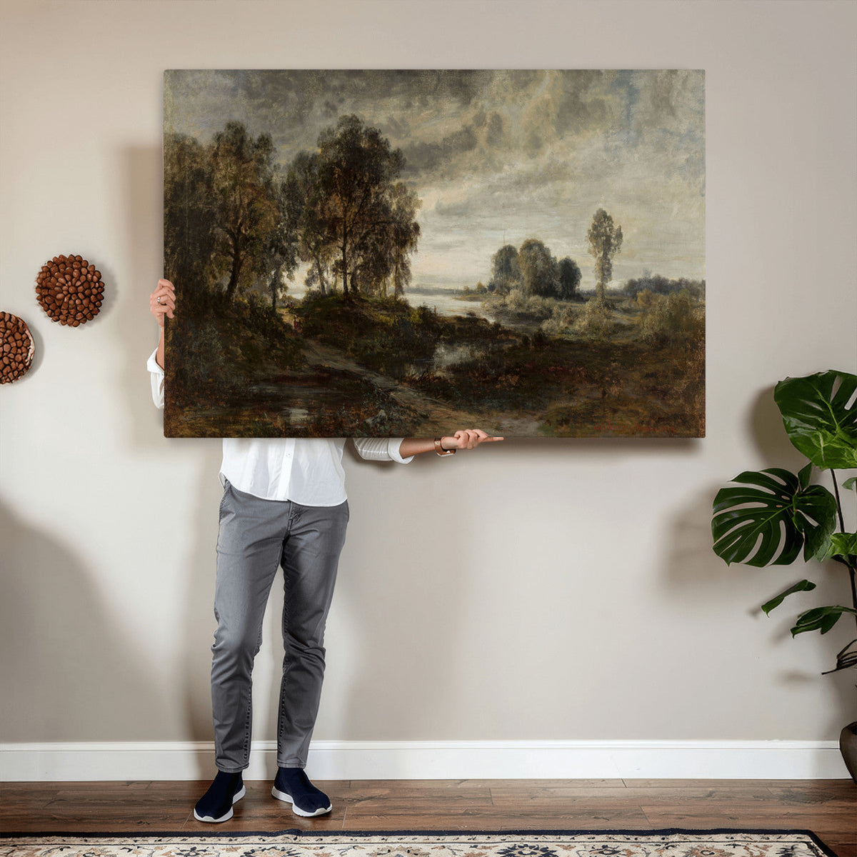 Adolf Dressler Landscape of the Oder River Wall Art Canvas