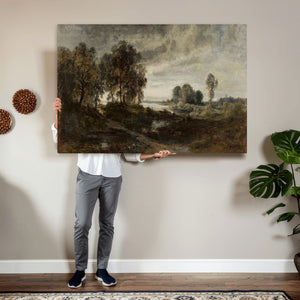 Adolf Dressler Landscape of the Oder River Wall Art Canvas