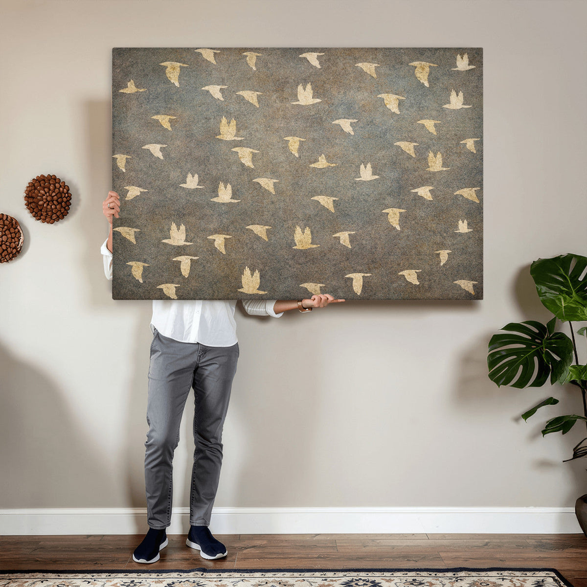Abstract Birds Wall Art Canvas Print