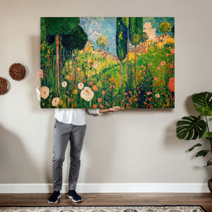 Gustav Klimt Boho Mountain Landscape Large Wall Art,