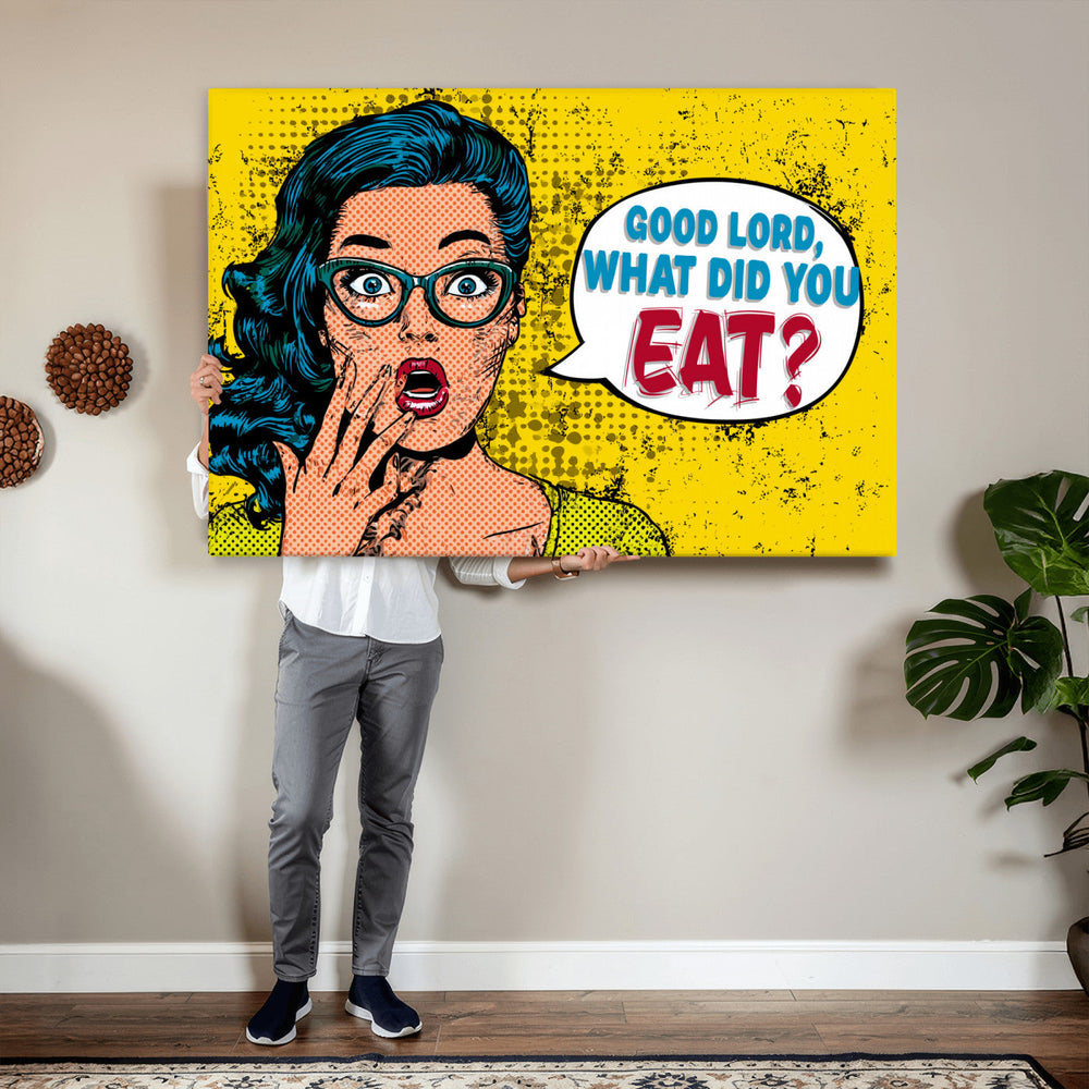 Pop Art Print Bathroom Sign Wall Art Canvas Print — Funny