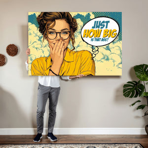 Pop Art Print Bathroom Sign Wall Art Canvas Print — Funny