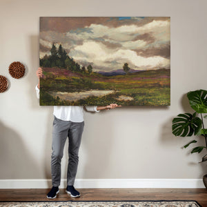 Gustav Macoun Heathland Canvas Print, Czech Landscape Oil