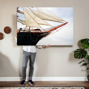 Sailboat Wall Art Canvas Print, Vintage Ship Bow Framed