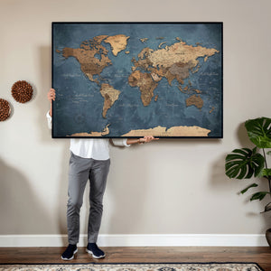 World Map Canvas Wall Art Canvas Print
