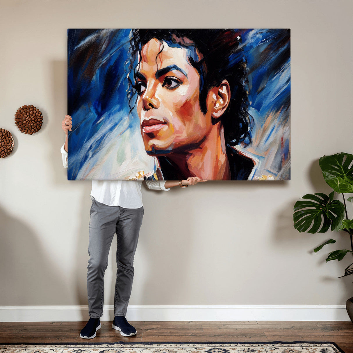 Abstract Michael Jackson Photo Wall Art Canvas Print