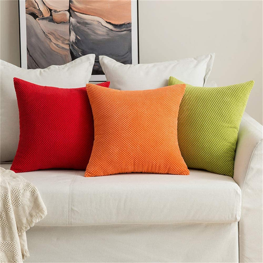 18''x18'' Textured Popcorn Weave Throw Pillow | 10 Colors – Cozy & Modern Solid Design | Couch & Bedroom Accent | Insert Included
