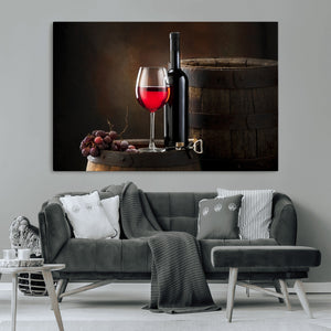 Red Wine and Bottle Canvas Print