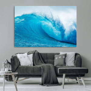 Big Ocean Surfing Wave Wall Art Canvas Print